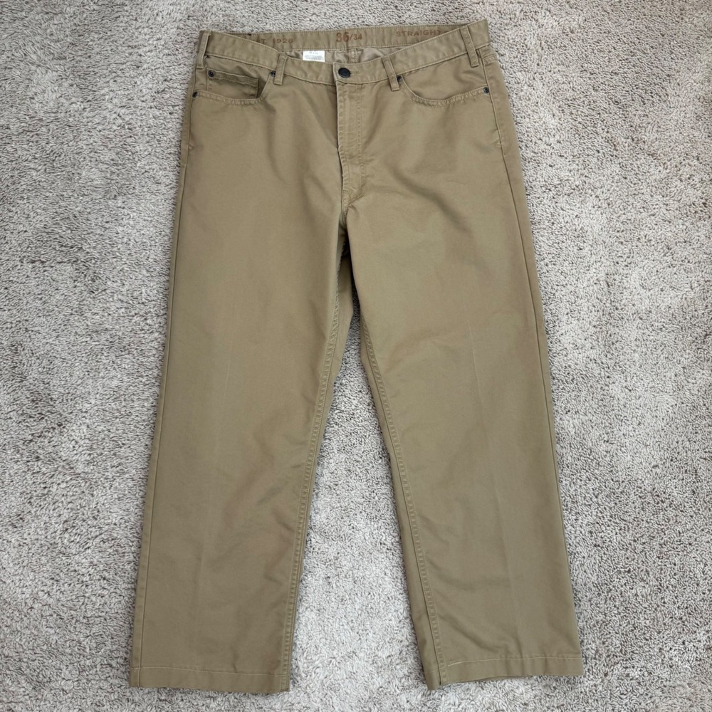 Haggar Khaki Pants EST 1926 Straight Leg Men's Size (36x28 Actual) Cotton Blend